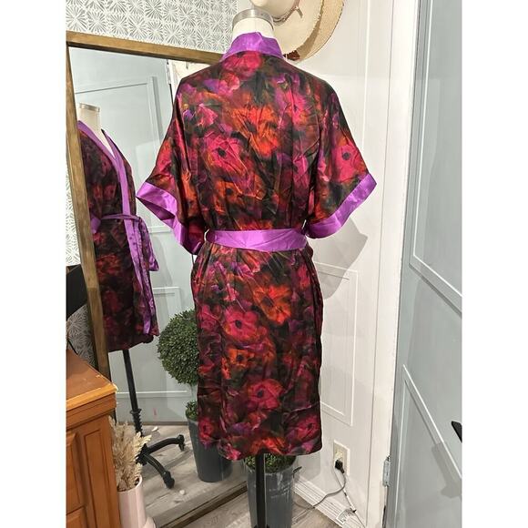 NWT Carol Coelho The Poppy Silk Satin Charmeuse Short Kimono Size XL - Picture 10 of 10